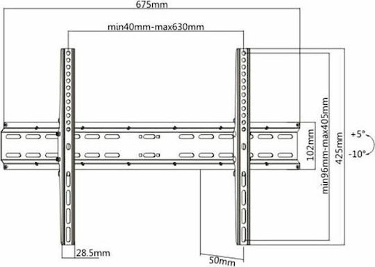 Ultramount KL25-46T Wall TV Mount up to 70" and 35kg