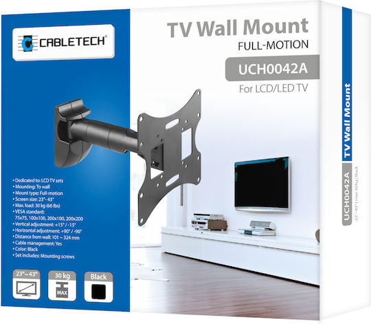 Cabletech DM-0042A DM-0042A Suport TV de perete cu braț până la 42" și 30kg