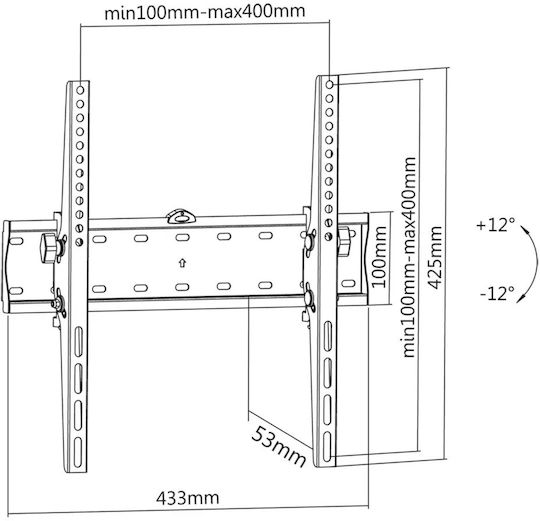 Cabletech UCH0193 TV Mount Ceiling with Arm up to 55" and 40kg Black