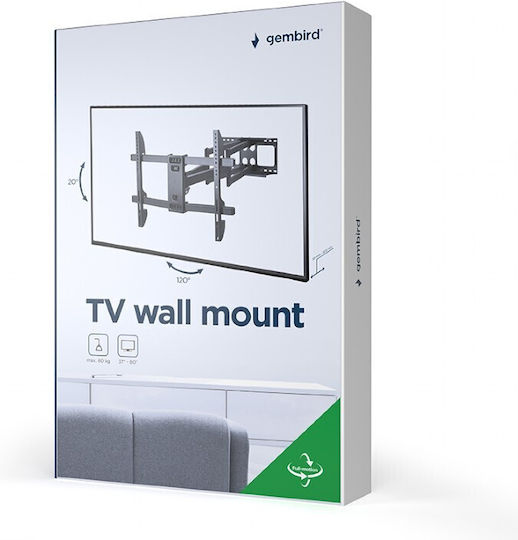 Gembird WM-80ST-02 Βάση Τηλεόρασης Τοίχου με Βραχίονα έως 80" και 60kg