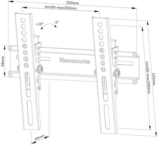 Neomounts WL35-350BL12 Βάση Τηλεόρασης Τοίχου έως 55" και 25kg