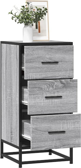 Office Storage Drawer from Wood & Metal Grey Sonoma 35.5x35x76cm