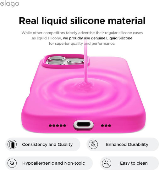 Elago Premium Liquid Back Cover Σιλικόνης Ροζ (iPhone 16 Pro)