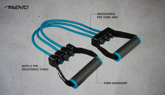 Avento Resistance Band Gymtube Hard with Handles Blue 0.6m