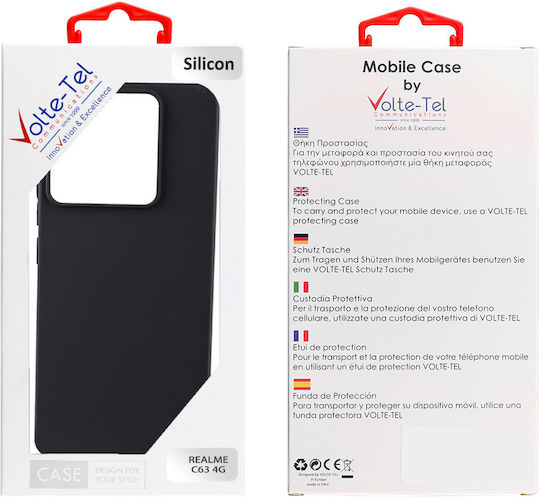 Volte-Tel Silicone Back Cover Black for Realme C63