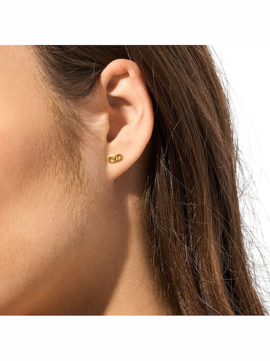 Michael Kors Astor Link Earrings made of Silver Gold Plated with Stones & Pearls