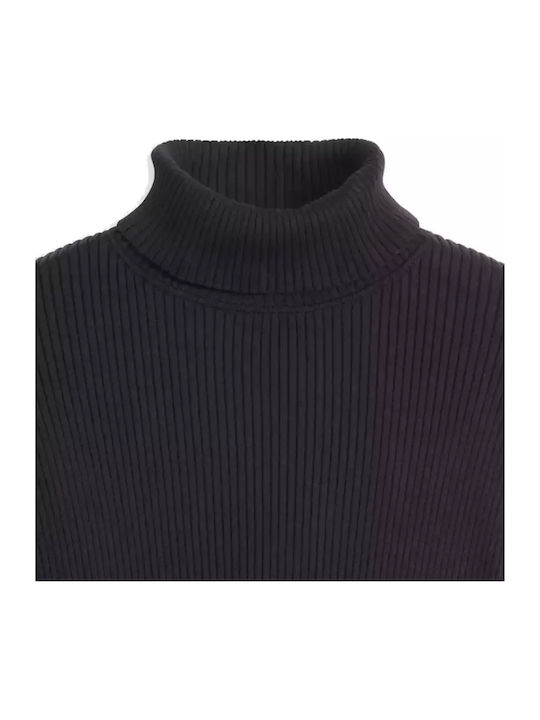 Women's Long Sleeve Sweater Cotton Turtleneck Black