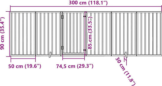 vidaXL Divider Dog in White Color 300 x 90cm