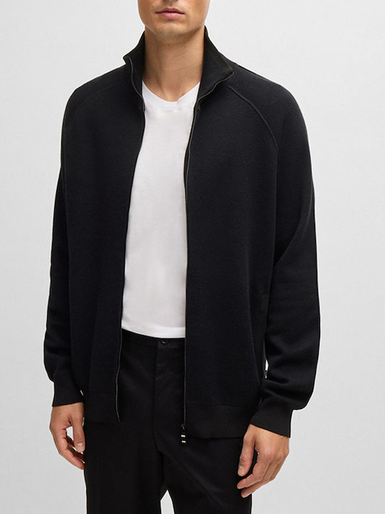 Hugo Boss Men's Knitted Cardigan with Zipper Black