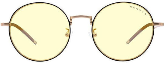 Gunnar Ellipse Blackgold Blue Light Blocking Glasses in Rose Gold Color