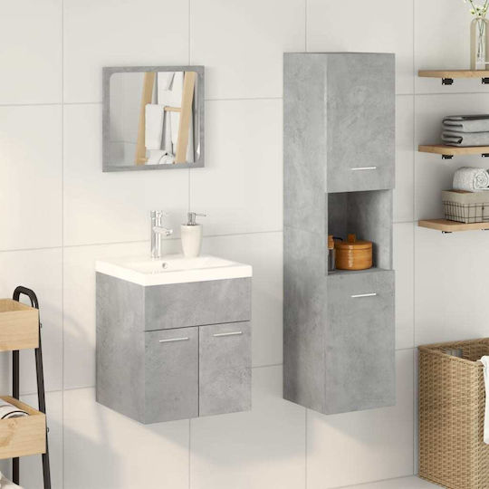 vidaXL Bench without sink with mirror L41xW46xH38.5cm Grey Concrete