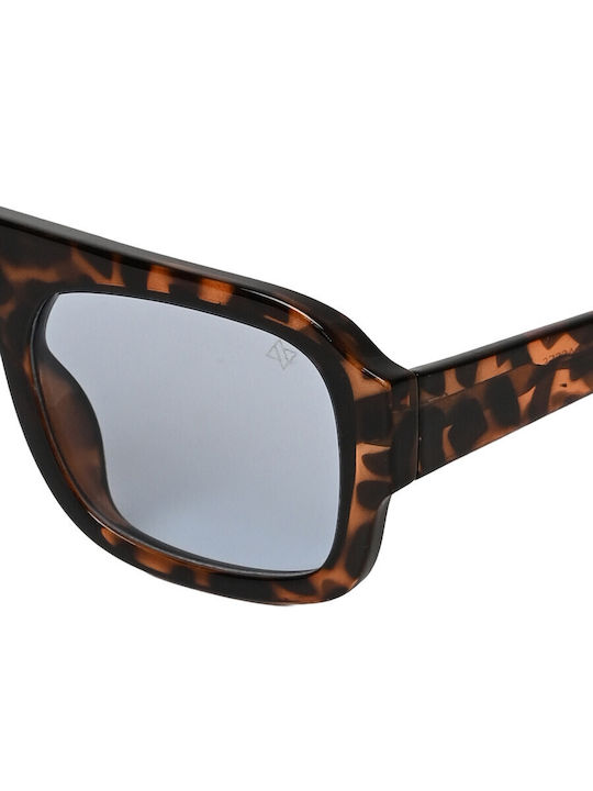 AV Sunglasses Mila Unisex Sunglasses with Brown Tartaruga Plastic Frame and Gray Lens 111-Mila Brown/Blue