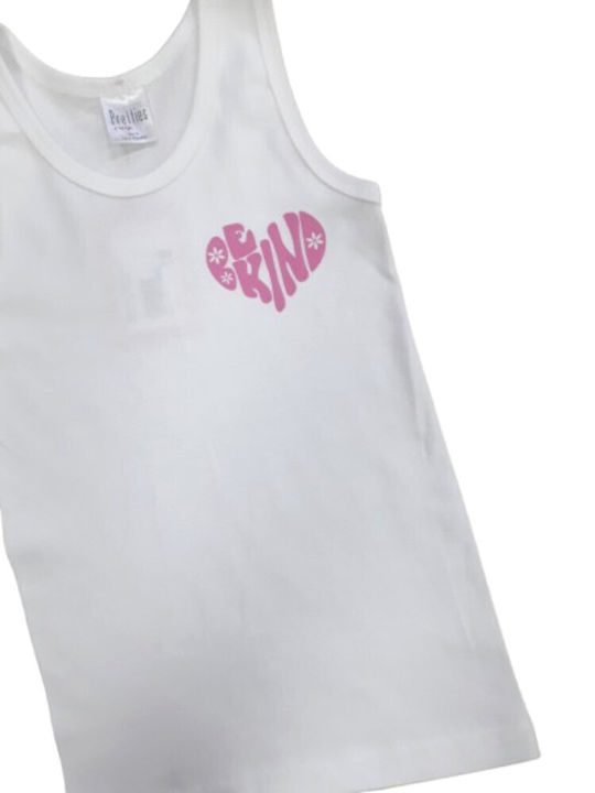 Pretty Baby 47541 Kinder-Unterhemd Tank-Top Λευκό - Be Kind