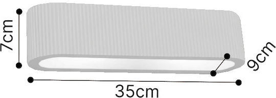 Inlight Lumină de Perete cu Soclu E14 Alb 35x9x7cm