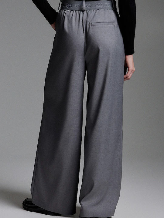 BSB Damen Stoff Hose mit Gummizug in Normaler Passform Grey