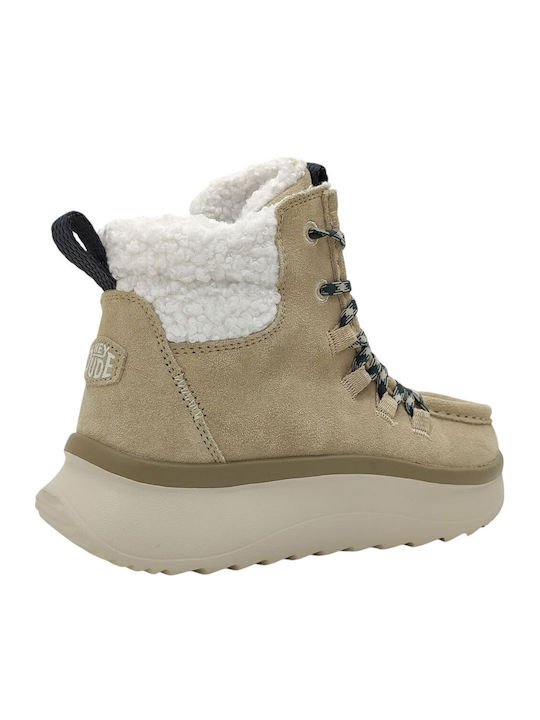 Wendy Peak Suede Γυναικεία Μποτάκια Μπεζ