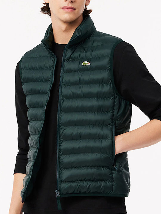 Lacoste Blouson Αμάνικο Ανδρικό Μπουφάν Puffer Αδιάβροχο Green