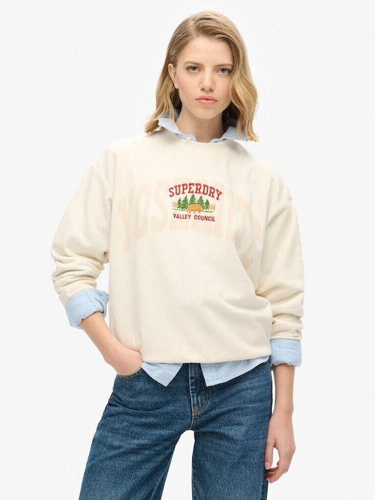 Superdry Women's Long Sweatshirt Cream