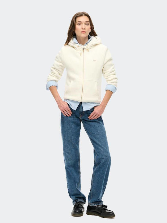 Women's Sweatshirt Jacket Hooded Offwhite