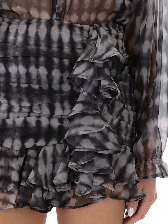 Skirt Mini Φούστα Γκρι-μαύρο
