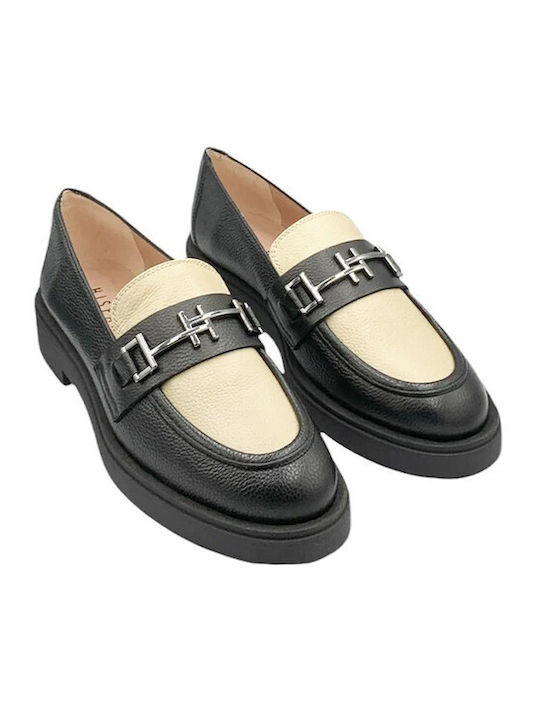 Hispanitas Leather Women's Loafers in Black Color