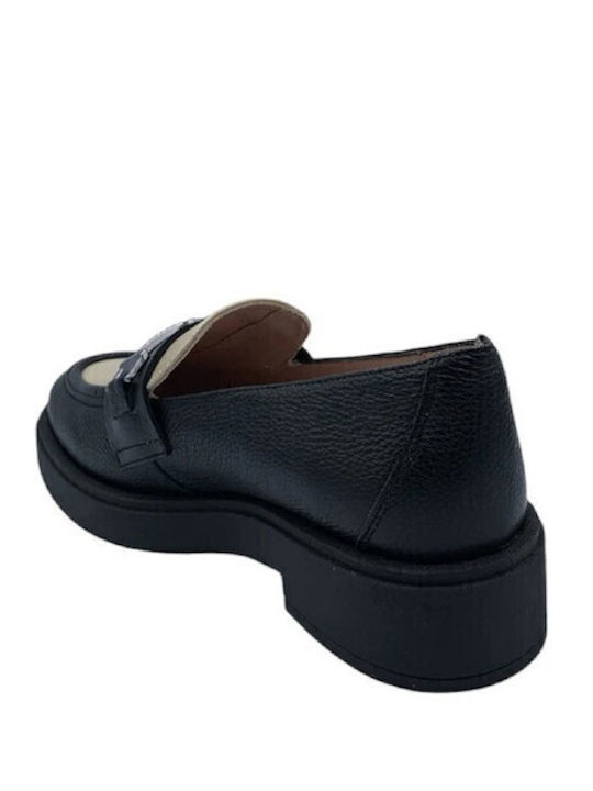 Δερμάτινα Γυναικεία Loafers σε Μαύρο Χρώμα