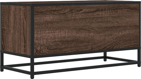 TV Stand Made of Metal and Brown Oak M80xD34.5xH40cm