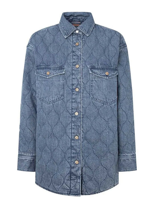 Women's Denim Long Sleeve Shirt Denim