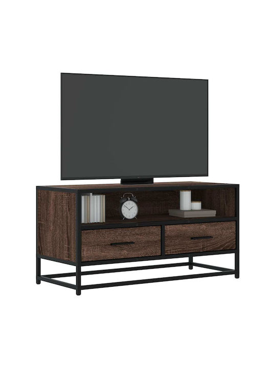TV Stand Made of Metal and Brown Oak M80xD34.5xH40cm