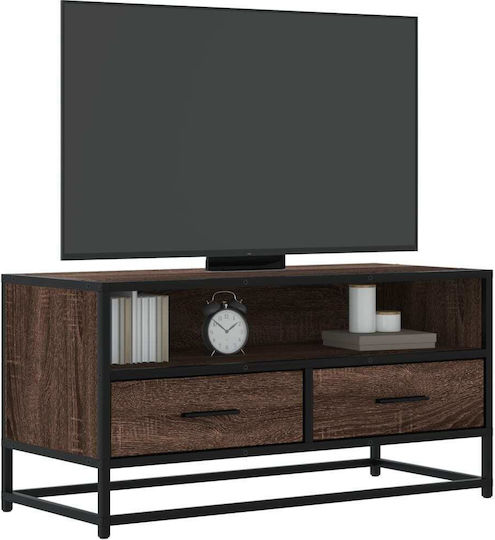 TV Stand Made of Metal and Brown Oak M80xD34.5xH40cm