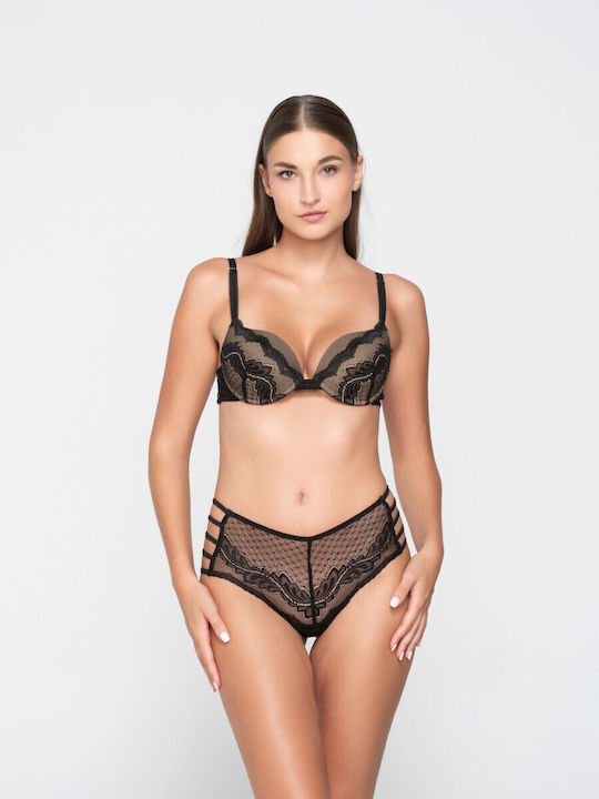 Plunge Push Up Plunge Bra Black