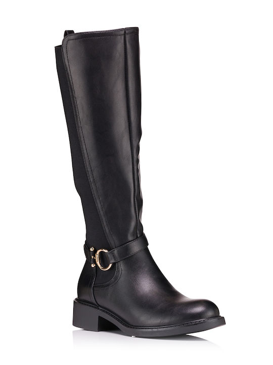 Alta Moda Leather Women's Boots with Zipper Black