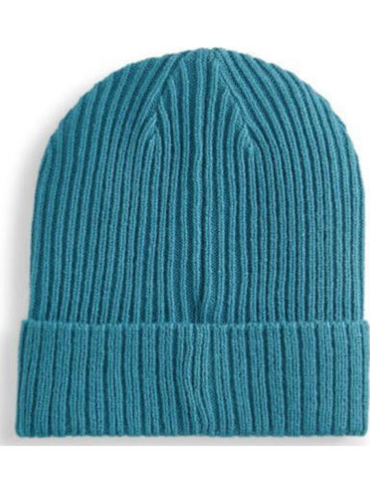 Ribbed Classic Cuff Beanie Unisex Beanie Knitted in Turquoise color