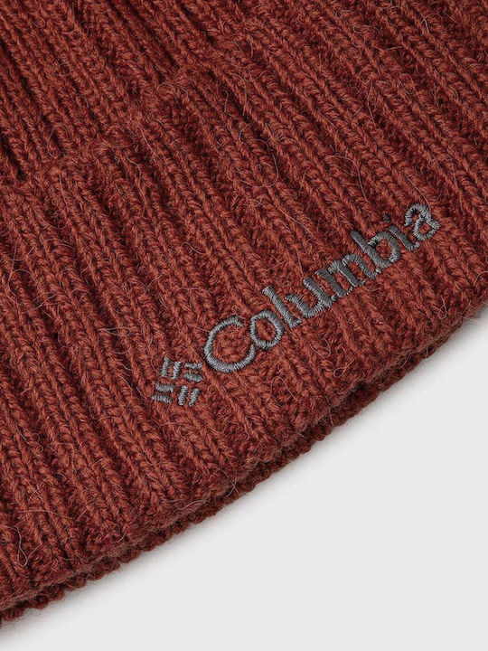 Columbia Beanie Unisex Beanie Knitted in Burgundy color