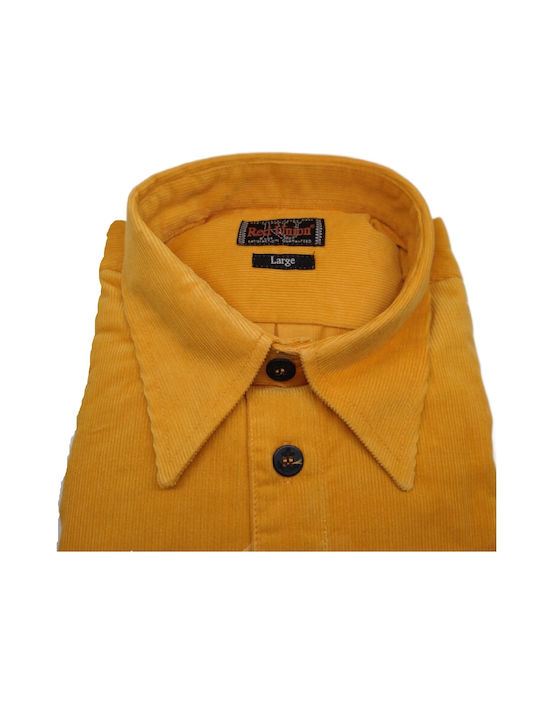 Red Union Men's Shirt Long Sleeve Corduroy Yellow