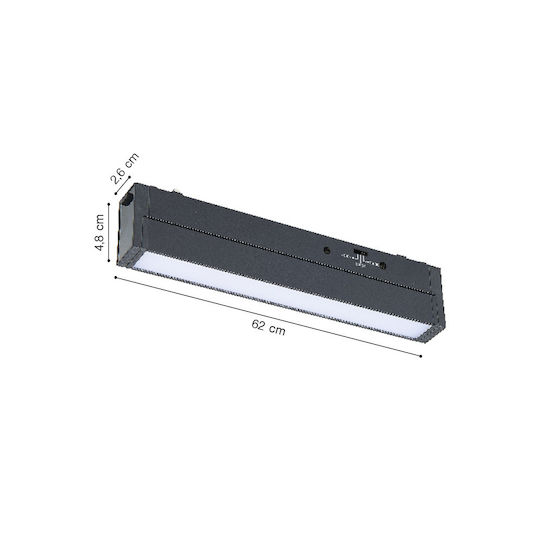 Inlight Commercial Linear LED Ceiling Light 20W L62xD4.8xH2.6cm