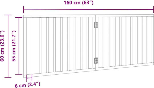 Poartă pliabilă pentru câini 2 panouri alb 160 cm lemn de plop alb 80 x 60 x 2 cm