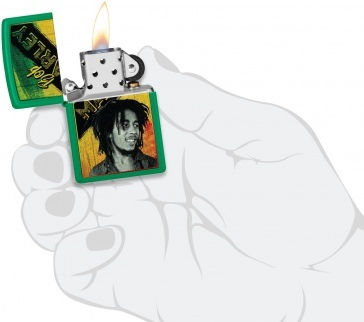 Zippo Bob Marley Ветроустойчив Запалка с Зелен Цвят Пламък