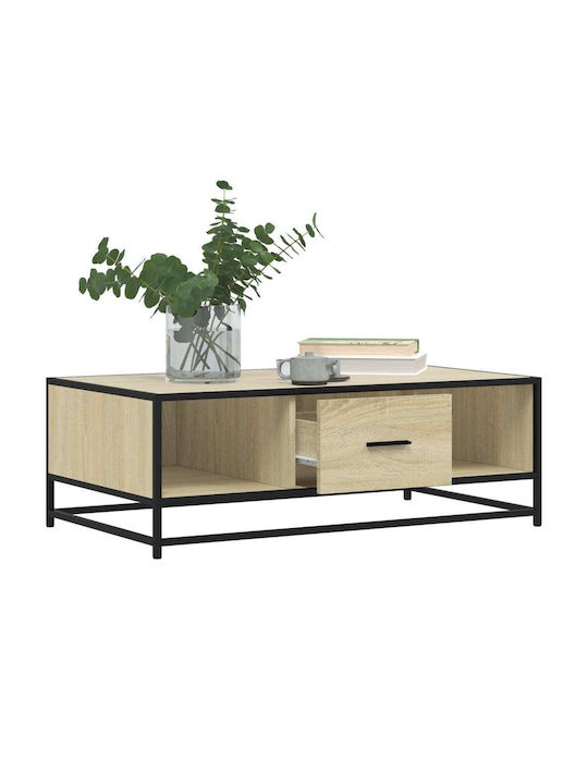 Rechteckiger Zentraler Kaffeetisch aus Holz Sonoma Eiche M100xB57xH35cm