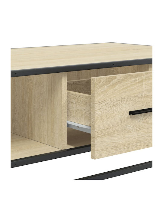 Rechteckiger Zentraler Kaffeetisch aus Holz Sonoma Eiche M100xB57xH35cm