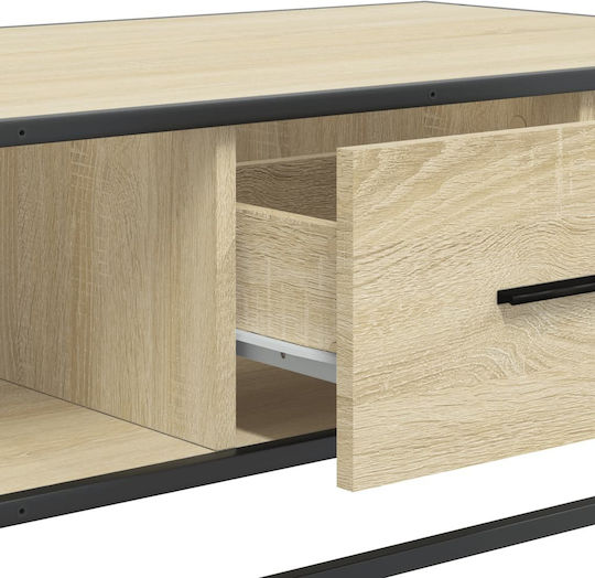 Rectangular Central Wooden Coffee Table Sonoma Oak M100xW57xH35cm