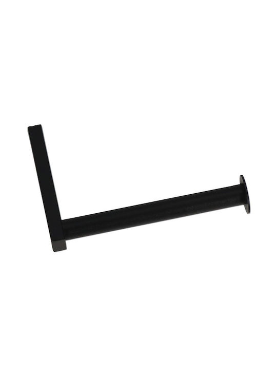 Suport de hârtie igienică din oțel cu sertar de depozitare, sistem de montare inclus, 22cm, negru bej