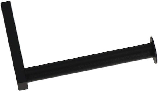 Suport de hârtie igienică din oțel cu sertar de depozitare, sistem de montare inclus, 22cm, negru bej
