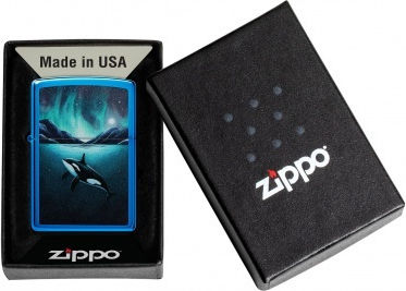 Zippo Αντιανεμικός Αναπτήρας Φλόγας σε Μπλε χρώμα