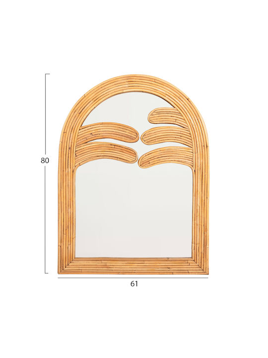HomeMarkt Reflect Wandspiegel mit Beige Rattan Rahmen 80x61cm 1Stück