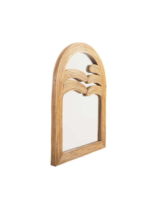 HomeMarkt Reflect Wandspiegel mit Beige Rattan Rahmen 80x61cm 1Stück