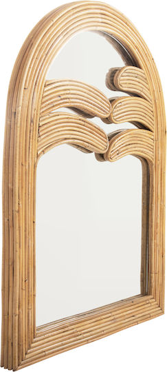 HomeMarkt Reflect Wall Mirror with Beige Rattan Frame 80x61cm 1pcs