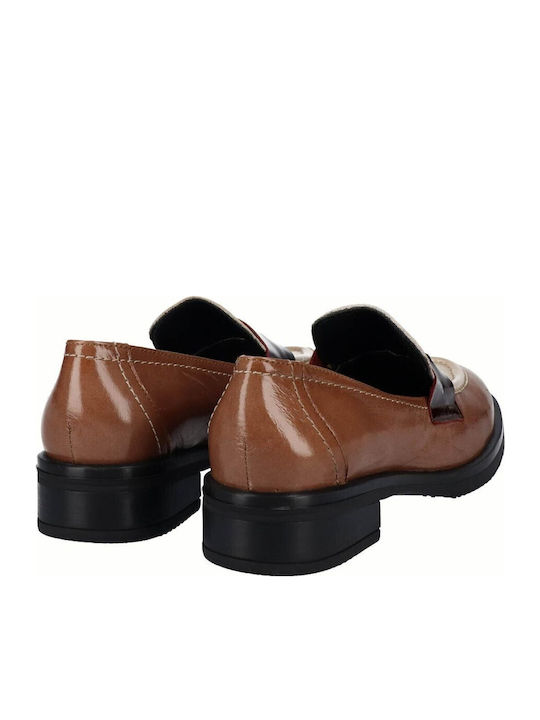 Leder Damen Mokassins in Braun Farbe