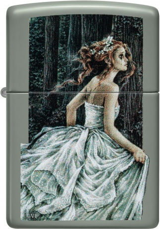 Zippo Victoria Windproof Lighter Flame in Green Color