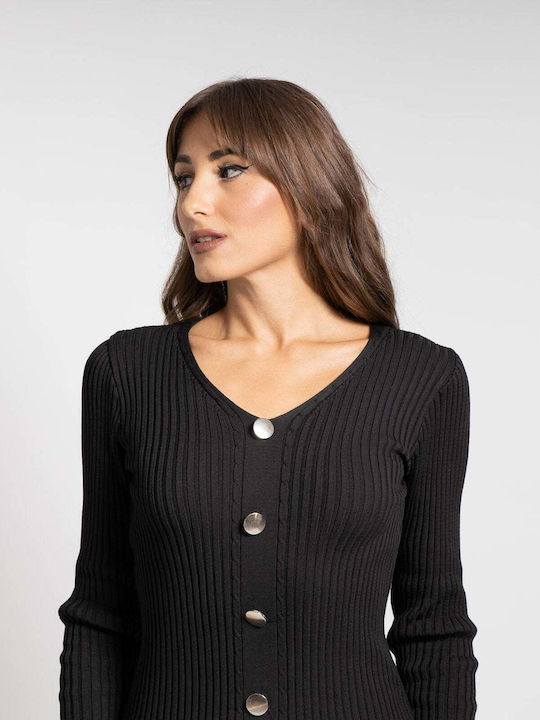 Midi Shirt Dress Dress Black